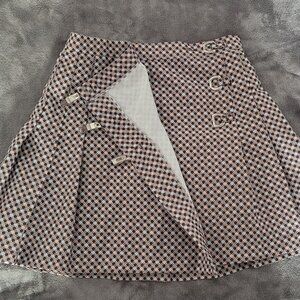Houndstooth-patterned Miniskirt